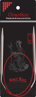 Круговые металлические спицы с изогнутым соединением Chiaogoo Red Stainless Steel